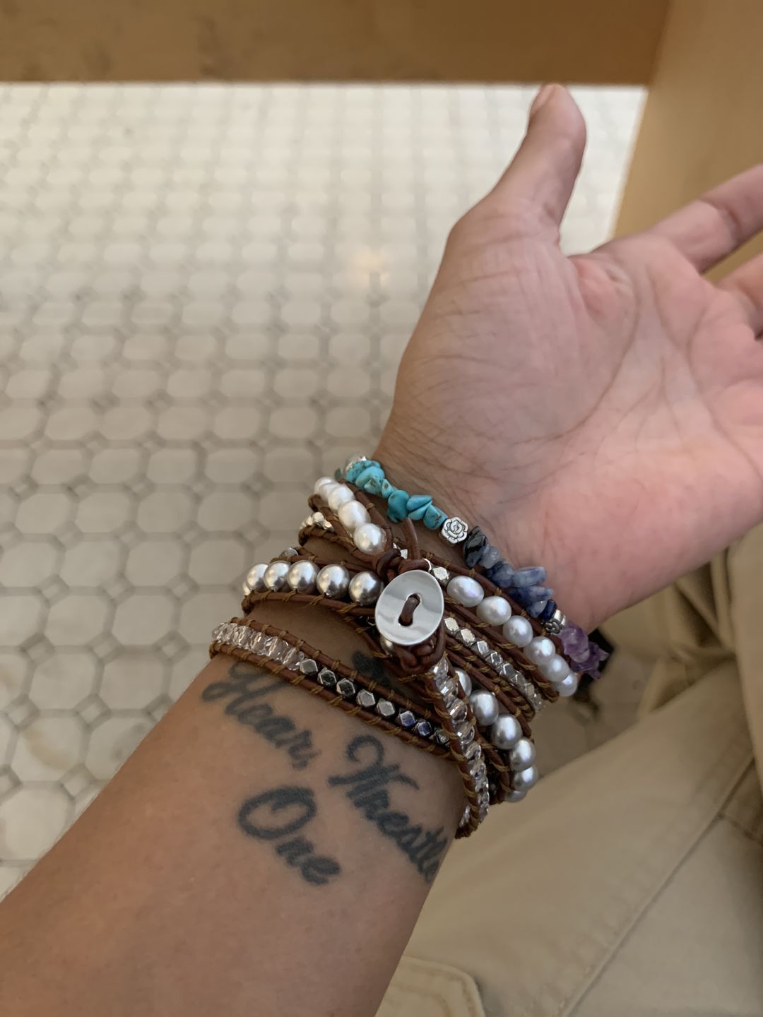 Customer photo review of Hematite Crystal Protection Wrap Bracelet