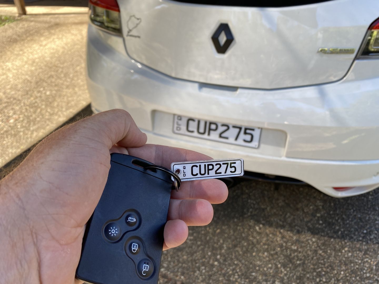Customer photo review of QLD Classic Licence Plate Custom Keychain
