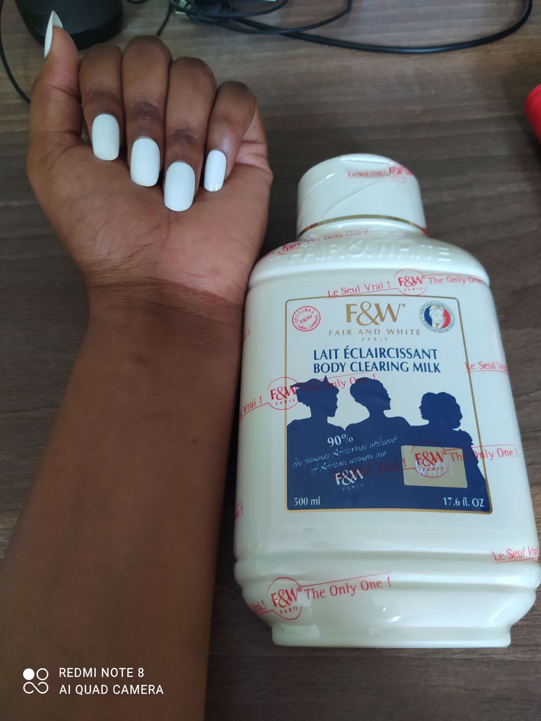 Customer photo review of Fair and White Original Body Clearing Milk Lotion 500 ml / 16.90 fl oz