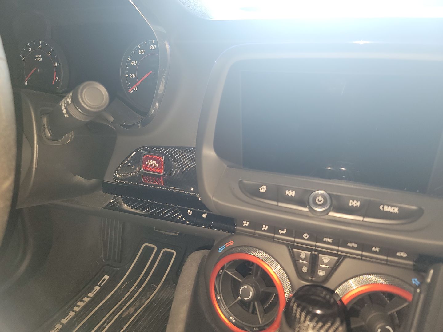 Customer photo review of Start/Stop Button Surround Trim Cover for 2016-2021 6th Gen Chevy Camaro