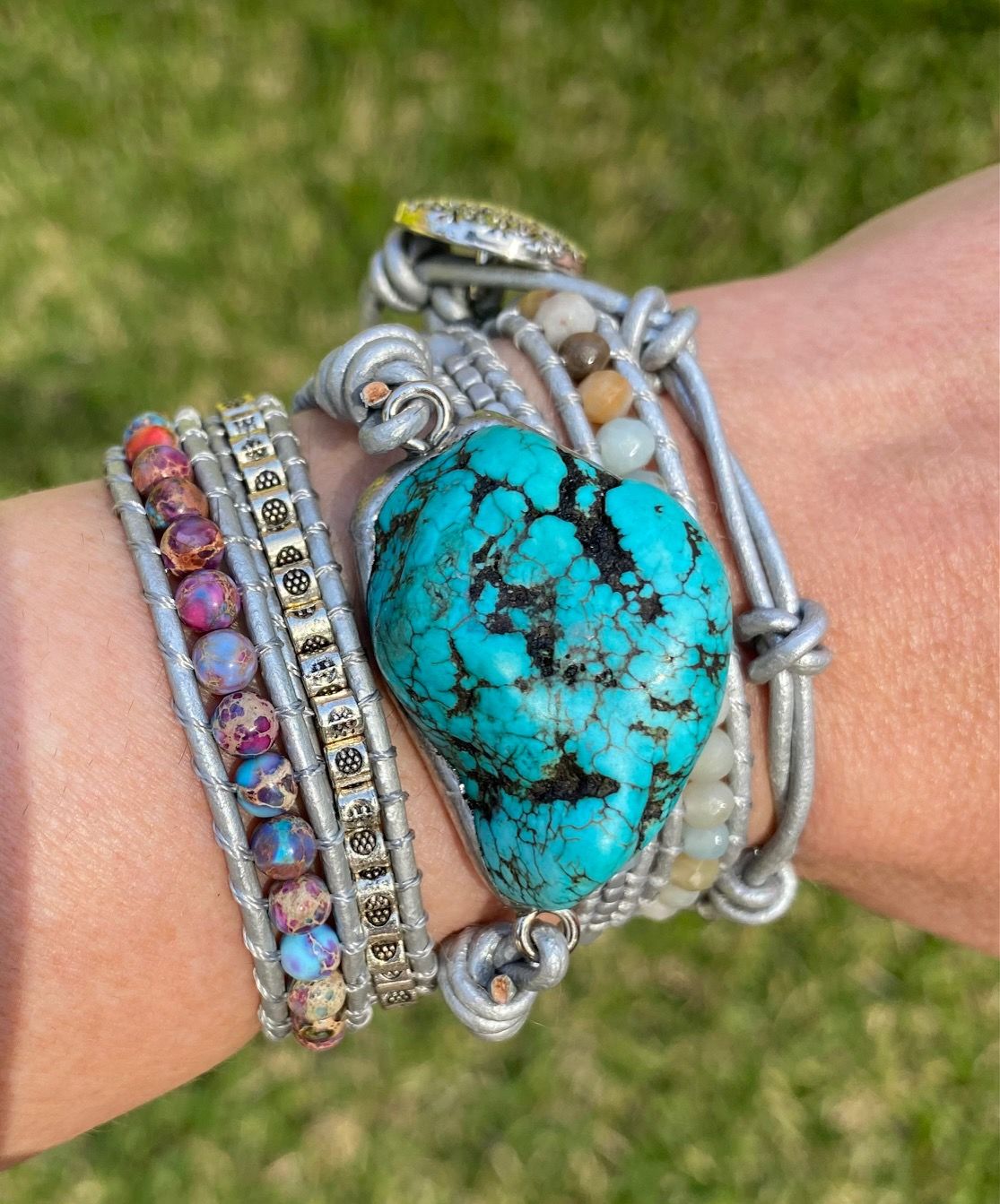 Customer photo review of Healing Turquoise Protection Wrap Bracelet