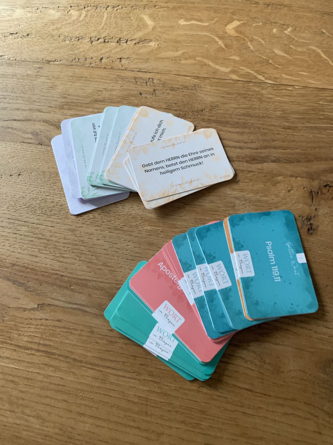 Customer photo review of Wort im Herzen · Basis-Set mit 48 Lernkarten · Bibelverse