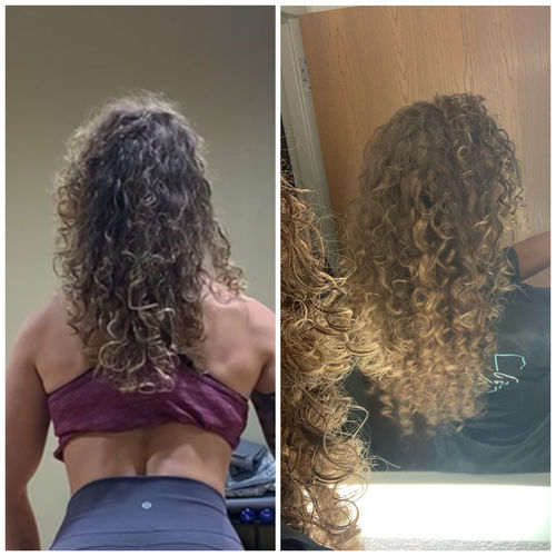 Customer photo review of Curly Ash Blonde