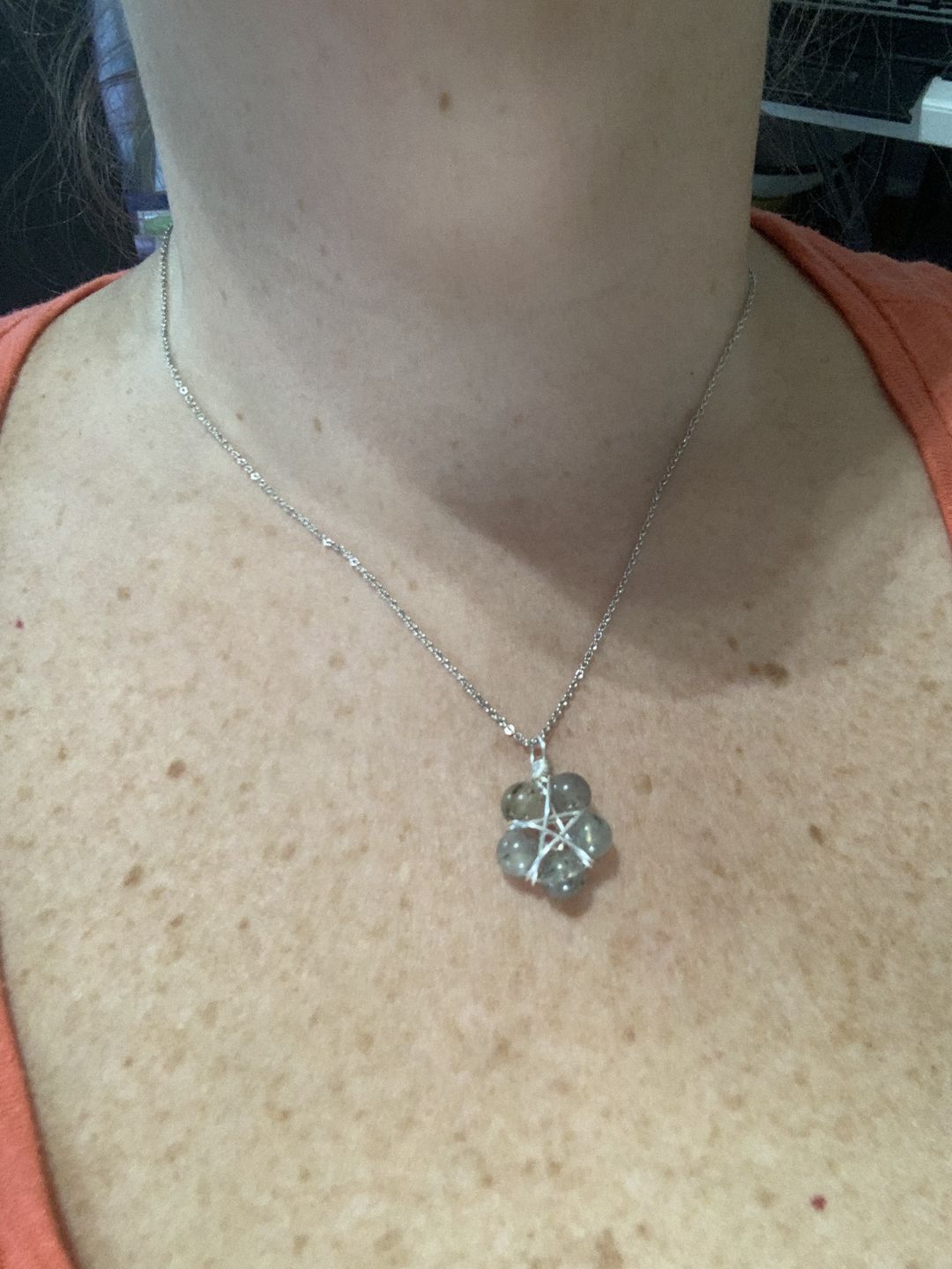 Customer photo review of Crystal Pentagram Necklace – Your Shield in Unsteady Times
