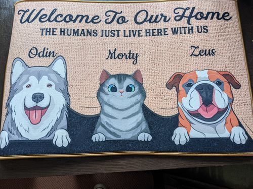 Customer photo review of Welcome To Our Home Custom Doormat
