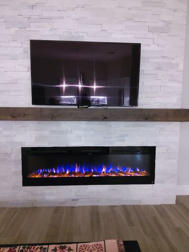 Customer photo review of Touchstone Sideline 72” Wall-Mount / Recessed Electric Fireplace