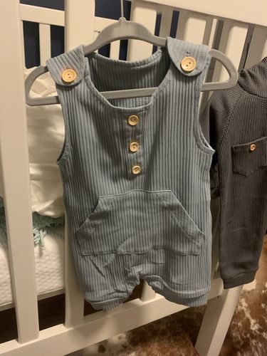 Customer photo review of Leo Ribbed Sleeveless Romper