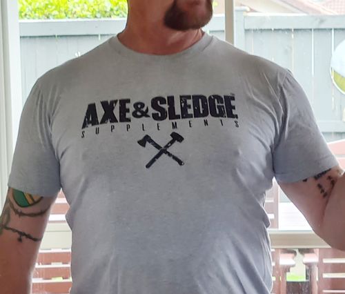 Buy Axe \u0026 Sledge Black on Gray Tee 