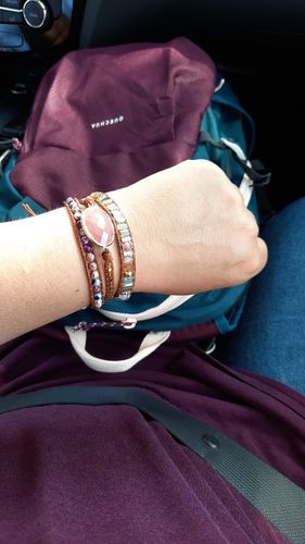 Customer photo review of Healing Rhodonite Wrap Bracelet