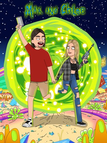 Customer photo review of 'Rick and Morty' Custom Portrait
