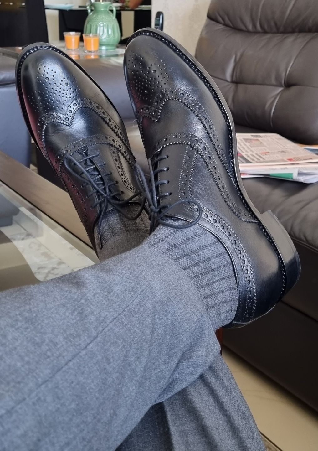 Customer photo review of Goodyear Welted - Full Brogue Oxfords - Black