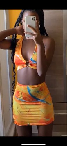 Customer photo review of Ensemble plage top et jupe