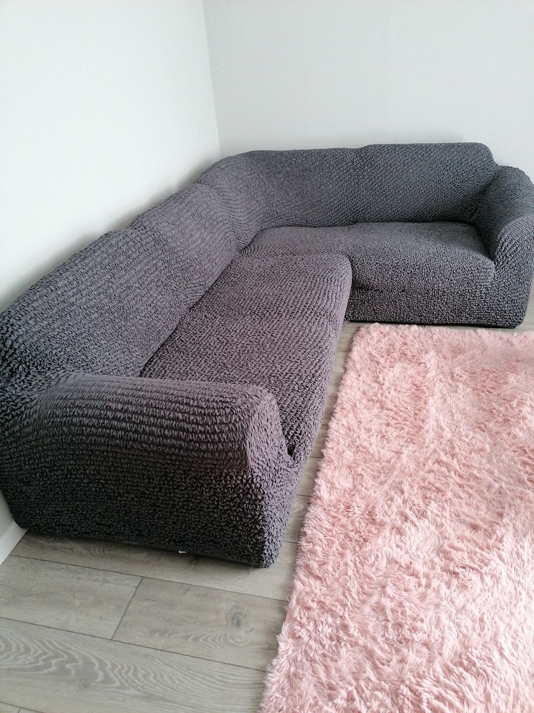 Customer photo review of Corner Sofa Cover - Charcoal  Microfibra