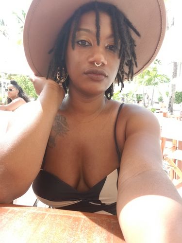 Customer photo review of Faux Sunrise Hoop