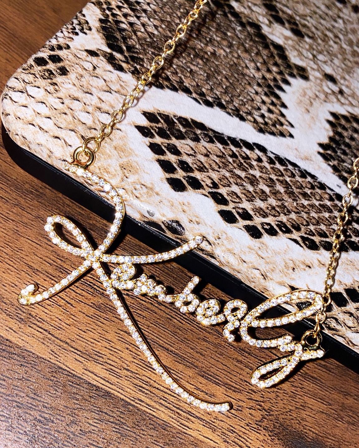 Customer photo review of MUSE LUXE CRYSTAL CUSTOM NECKLACE