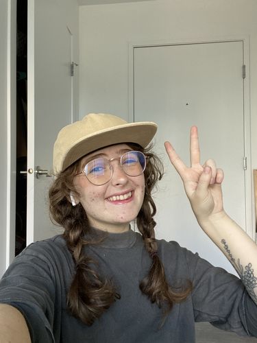Customer photo review of Big Creme Unstructured Snapback, Corduroy