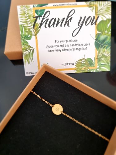 Customer photo review of Initial Disc Bracelet