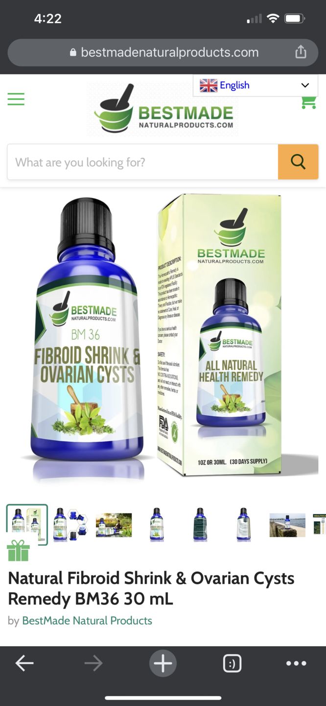 Customer photo review of Fibroid Shrink & Ovarian Cysts, BM36 - Helps Shrink Fibroids and Ovarian Cysts, Balance Estrogen Levels and Prevent Regrowth, Support for Menstrual Pain and Painful Intercourse, 30ml