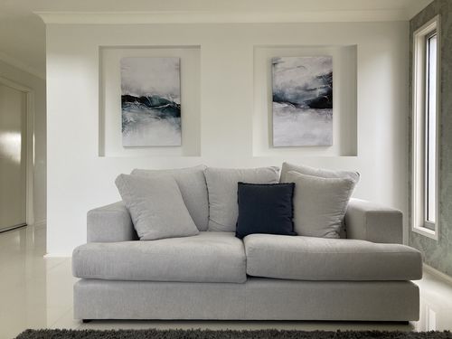 Customer photo review of Frozen Vista, Abstract Art Duo