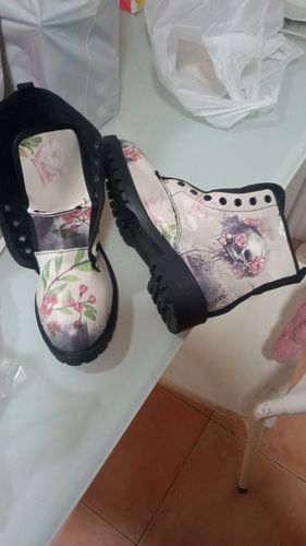 Customer photo review of Digital Print Lady High Top Skull Pattern Boot