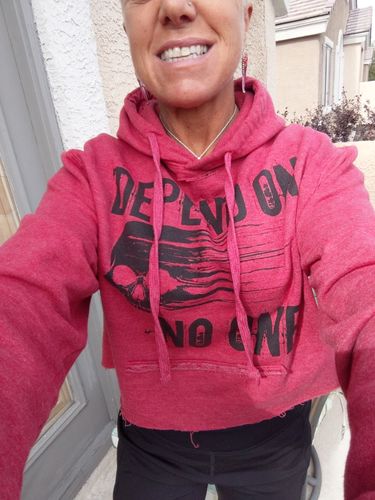 Customer photo review of 78 - No One Crop Hoodie