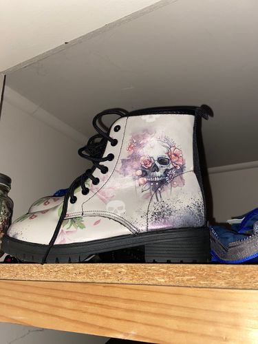 Customer photo review of Digital Print Lady High Top Skull Pattern Boot