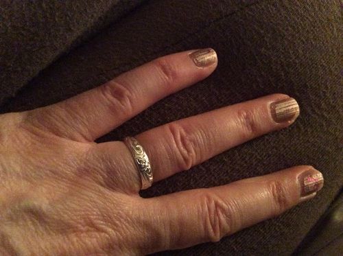 Customer photo review of Sterling Silver Hawaiian Scroll Ring 4mm