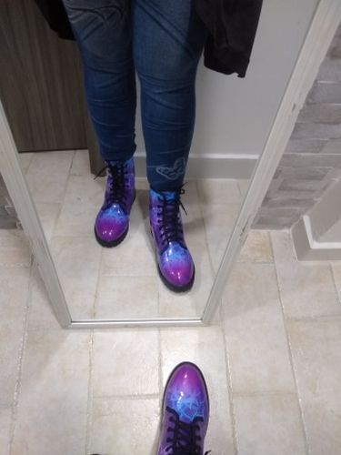 Customer photo review of Digital Print Lady High Top Skull Pattern Boot