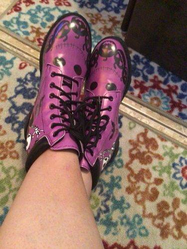 Customer photo review of Digital Print Lady High Top Skull Pattern Boot
