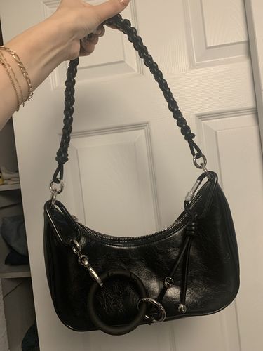 Customer photo review of O-Ring Decor Faux Leather Baguette Bag