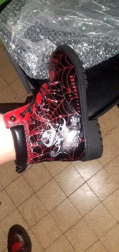 Customer photo review of Digital Print Lady High Top Skull Pattern Boot