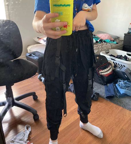 Customer photo review of TO Buckle Tape Belts Cargo Joggers