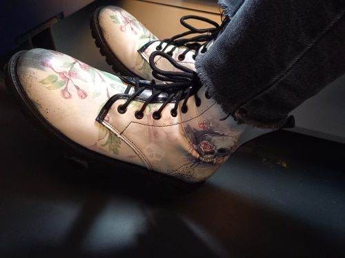 Customer photo review of Digital Print Lady High Top Skull Pattern Boot