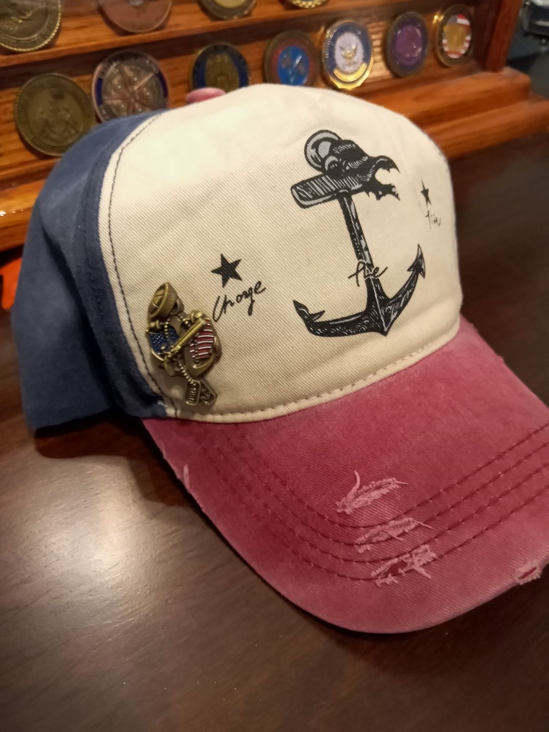 Customer photo review of US Navy Veteran Pin