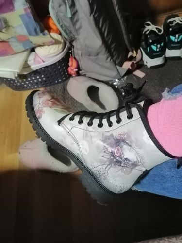 Customer photo review of Digital Print Lady High Top Skull Pattern Boot