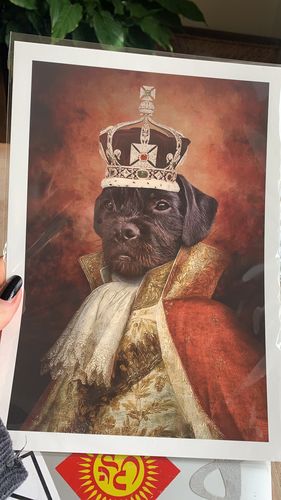 Customer photo review of The King - Custom Vintage Pet Portrait