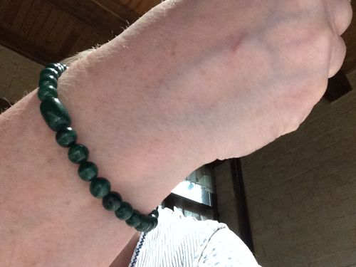 Customer photo review of BRACELET ANTI DOULEUR MALACHITE 6mm