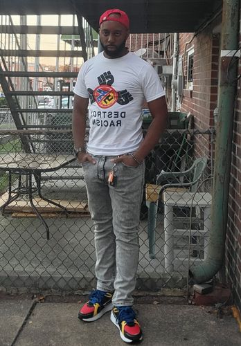 Customer photo review of Destroy Racism Graphic Tee in White