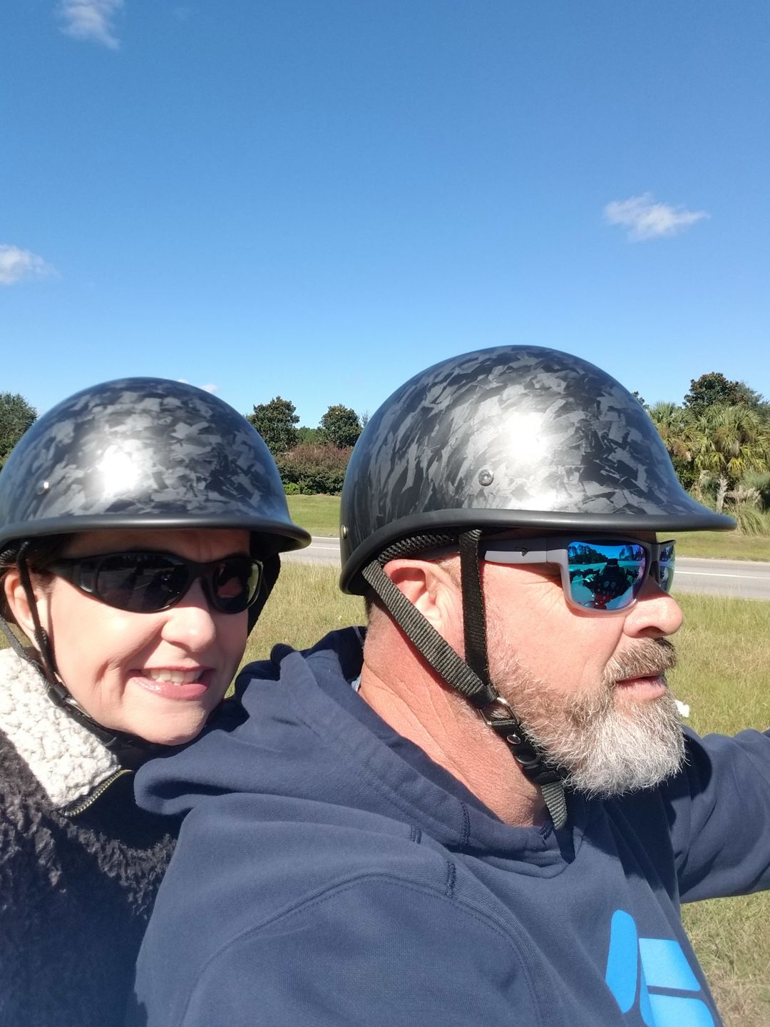 Customer photo review of Low Profile Reversible DOT Polo Helmet / Carbon Fiber