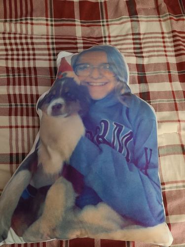 Customer photo review of Create A Custom Dog Pillow