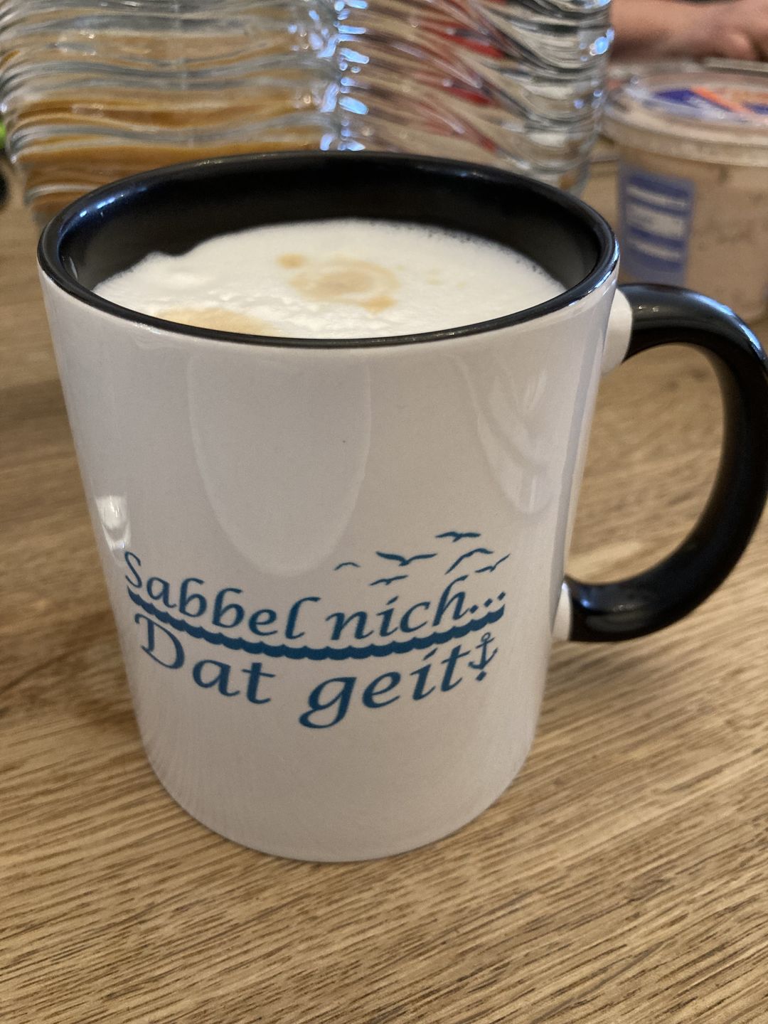Customer photo review of Sabbel nich dat geit · Keramik Tasse zweifarbig