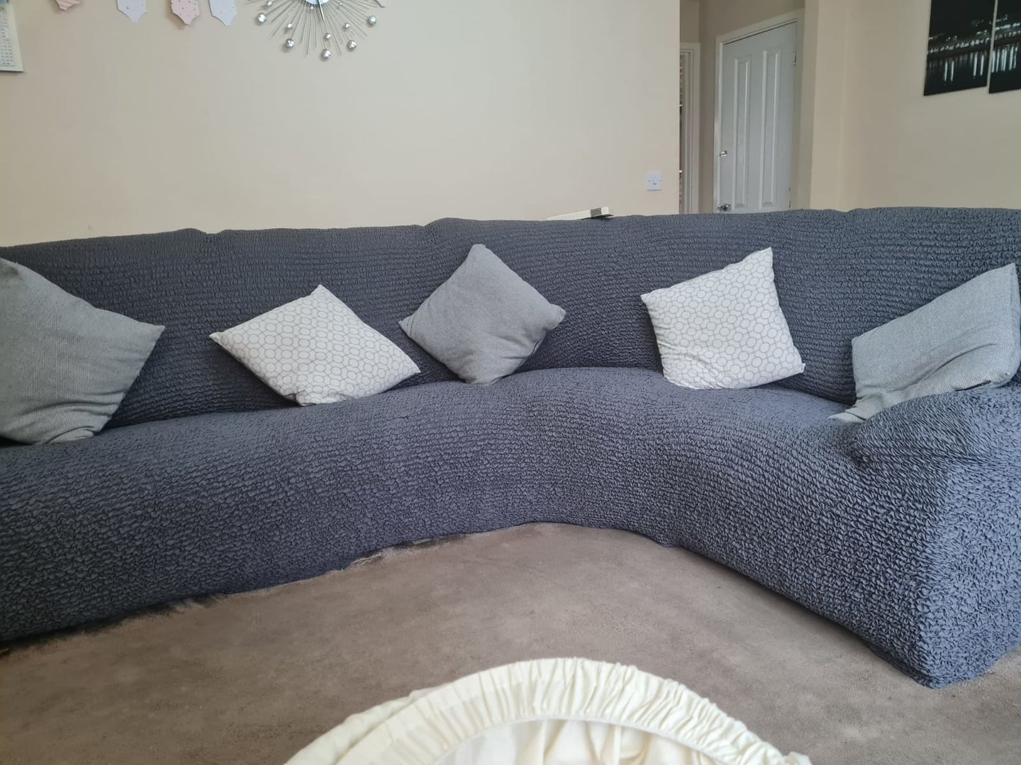 Customer photo review of Corner Sofa Cover - Charcoal  Microfibra