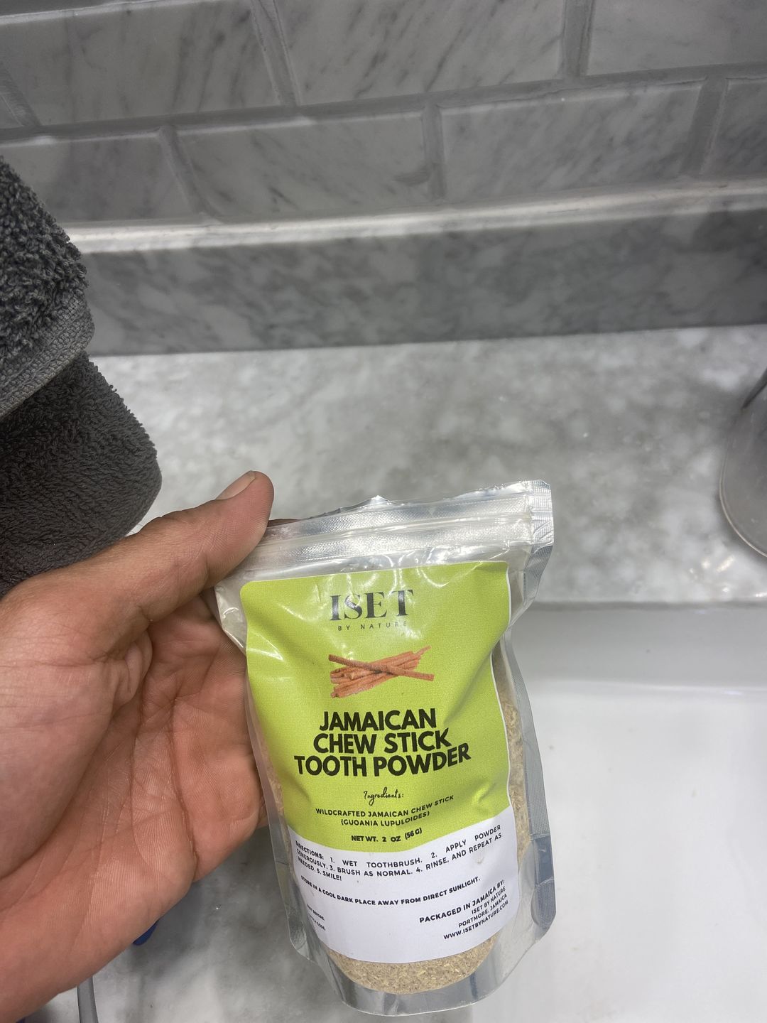 Customer photo review of Chew Stick Tooth Powder with Sea Moss (Remineralizing, Whitening, Antiseptic)