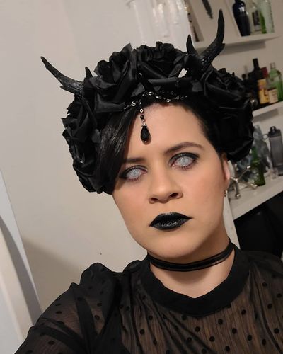 Customer photo review of Unmanned Mesh Cosplay Contact Lenses