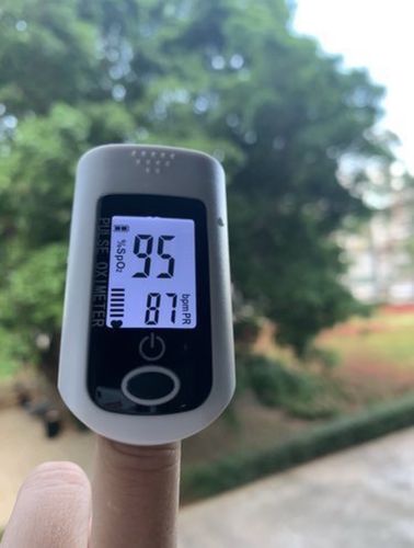 Customer photo review of OxyCheckPro™ The Fingertip Touch Digital Oxygen Checker