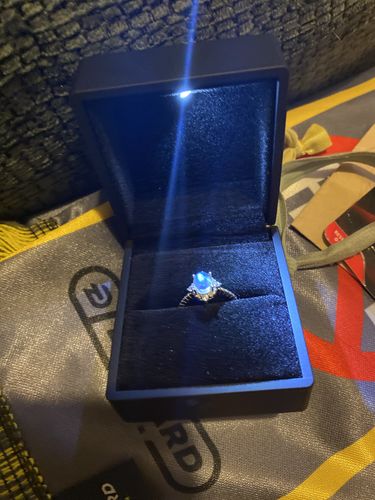 Customer photo review of Moonstone Sterling Silver 925 Adjustable Ring