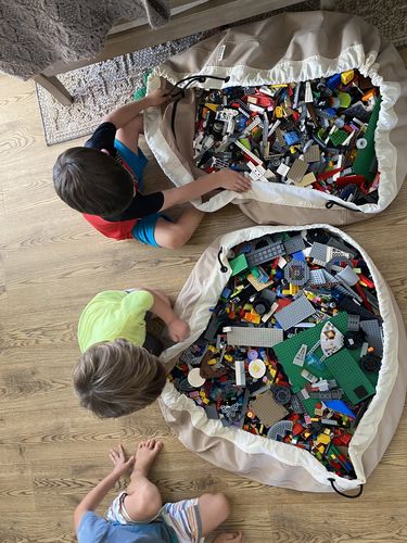 Customer photo review of Large Toy Storage Bag - Beach Sand