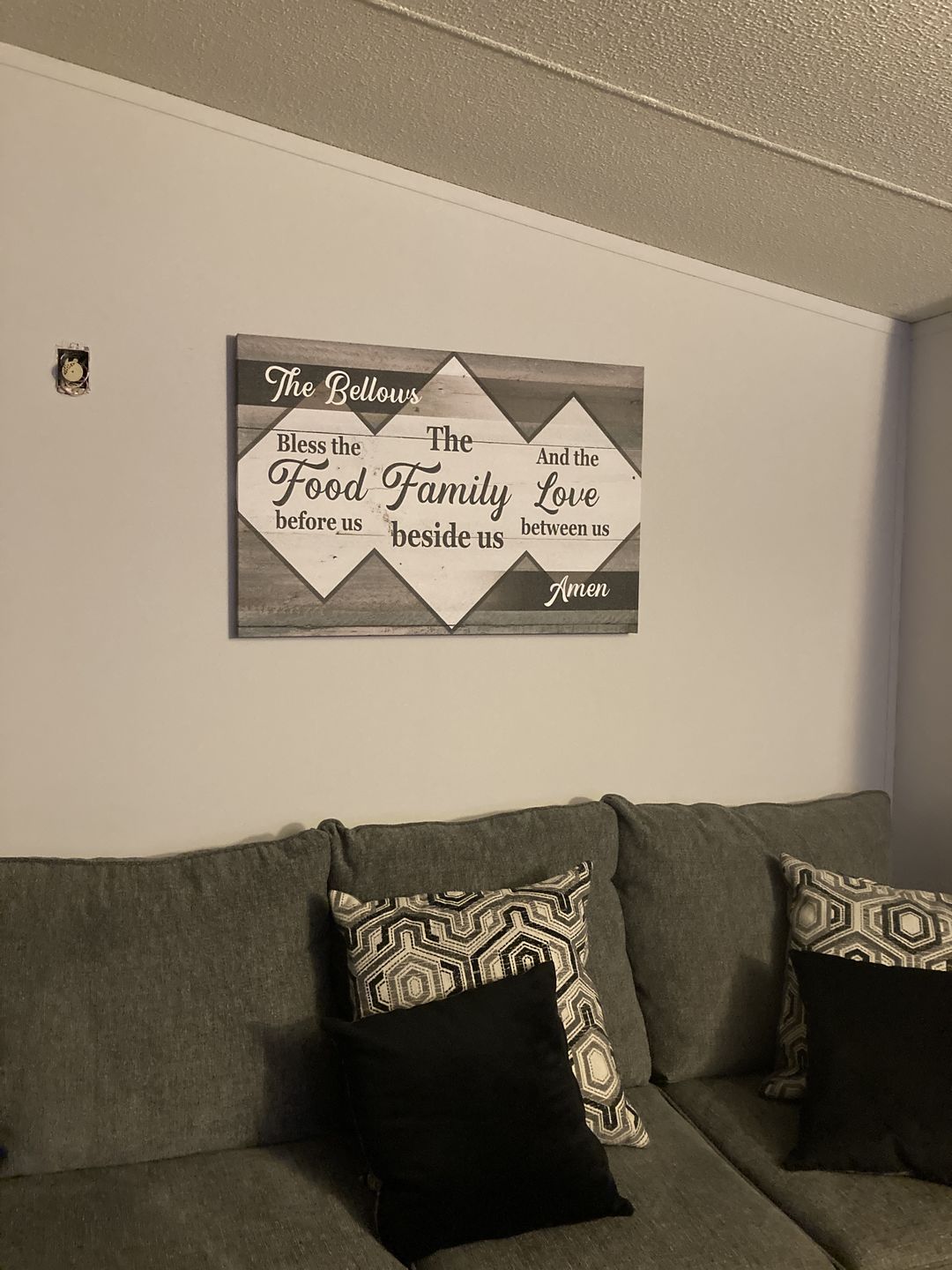 Customer photo review of Personalized "Bless The Food Family Love" Premium Canvas