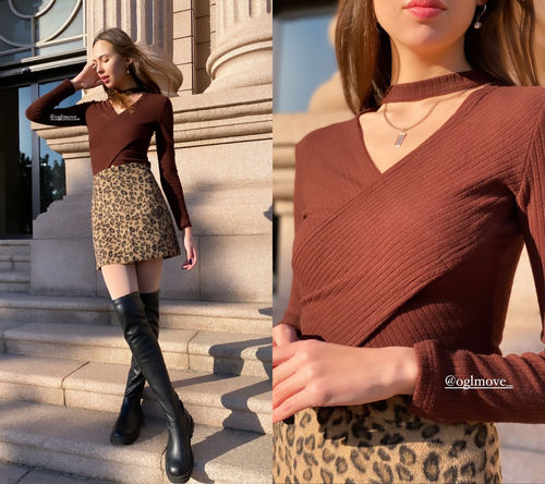 Customer photo review of Jacquard Cashmere-Like Smooth Infinity Wrap Top