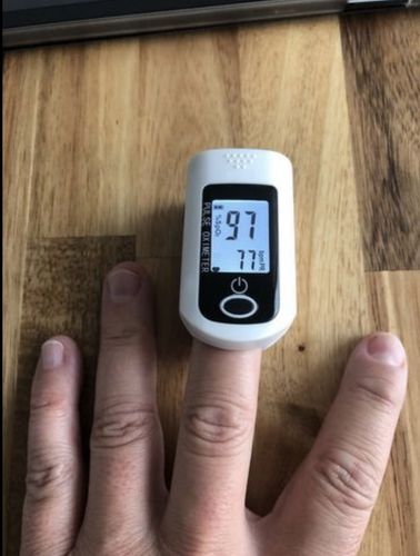 Customer photo review of OxyCheckPro™ The Fingertip Touch Digital Oxygen Checker